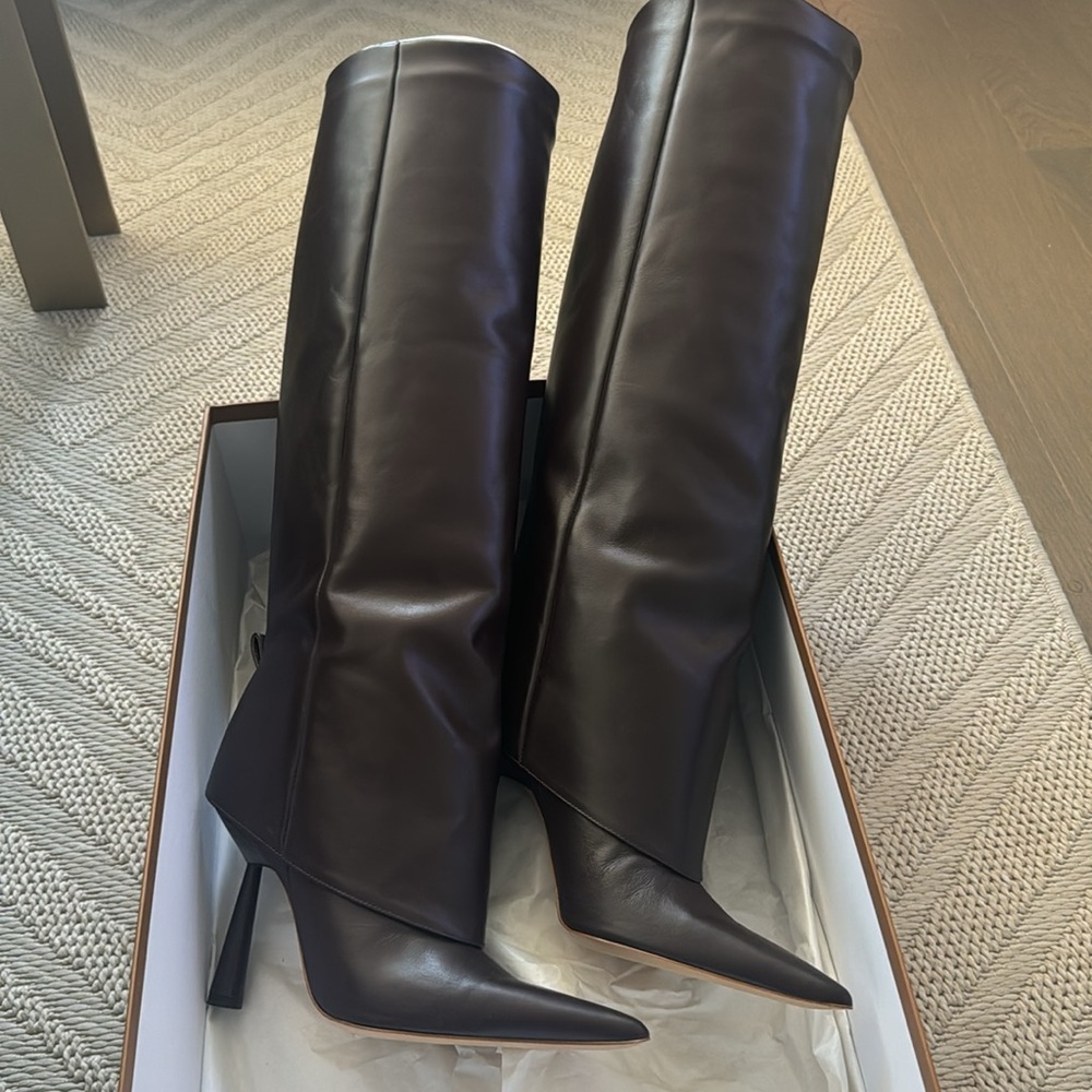 NWT - GIA BORGHINI ROSIE 31 Chocolate Knee High Boots (Size: 37, US 7)